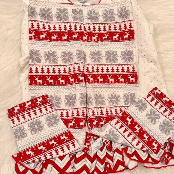 Bonnie Jean Toddler Girls Snow Globe Top & Leggings Snowman Set 3T Preowned - Picture 4 of 7